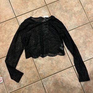 Zara see through black long sleeve